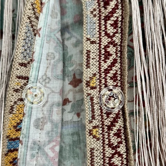 Floral Fringe Blouse - Multicolor